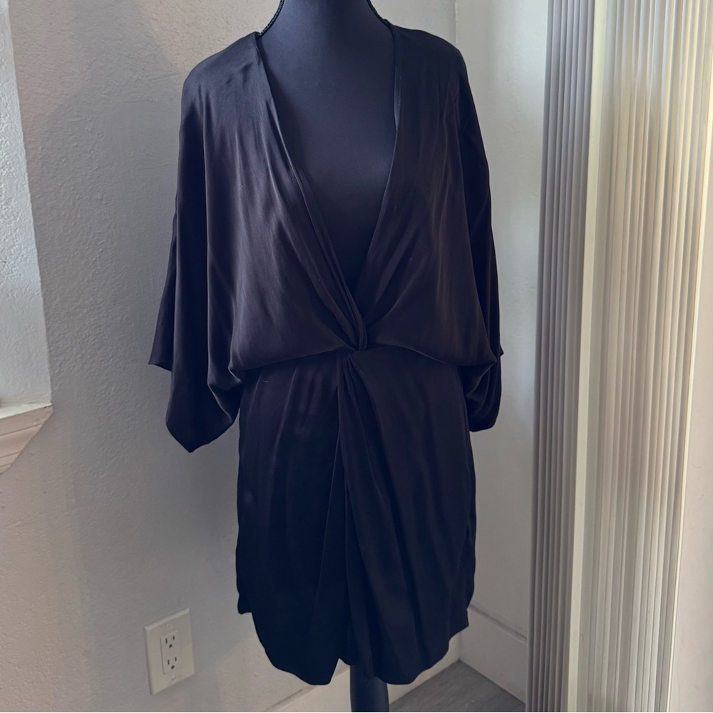 Elegant Black Draped Dress